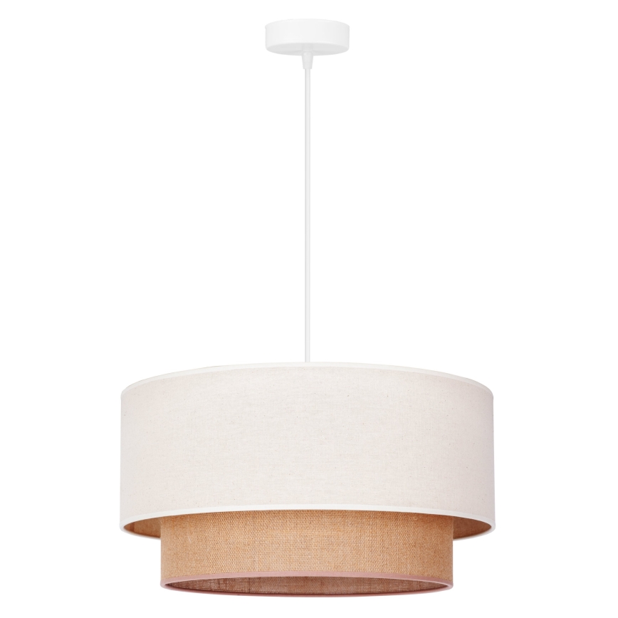 Duolla - Lestenec na vrvici BOHO 1xE27/40W/230V pr. 45 cm krem barva/rjava