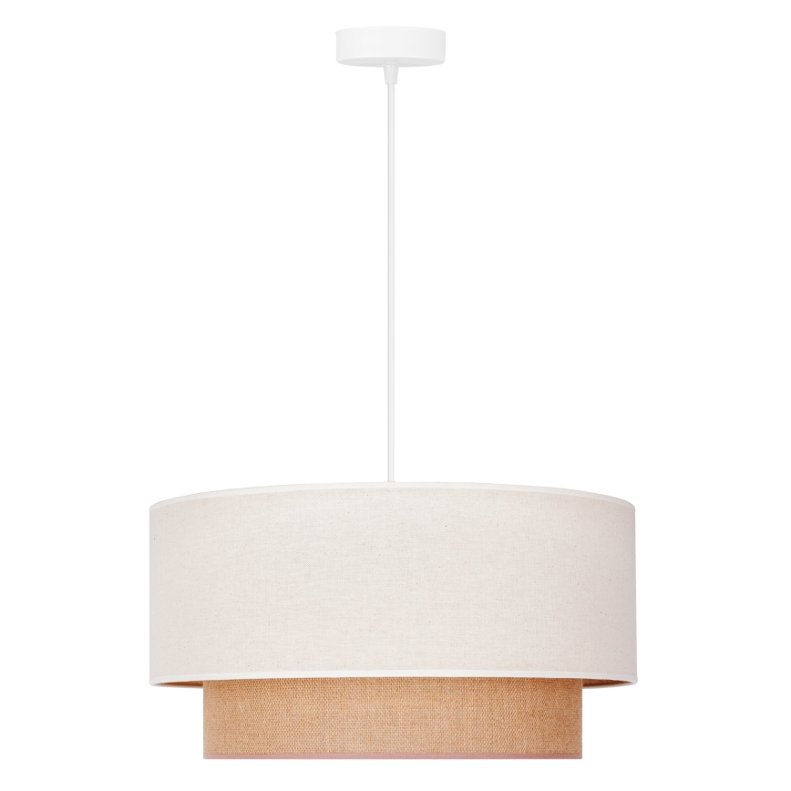 Duolla - Lestenec na vrvici BOHO 1xE27/40W/230V pr. 45 cm krem barva/rjava