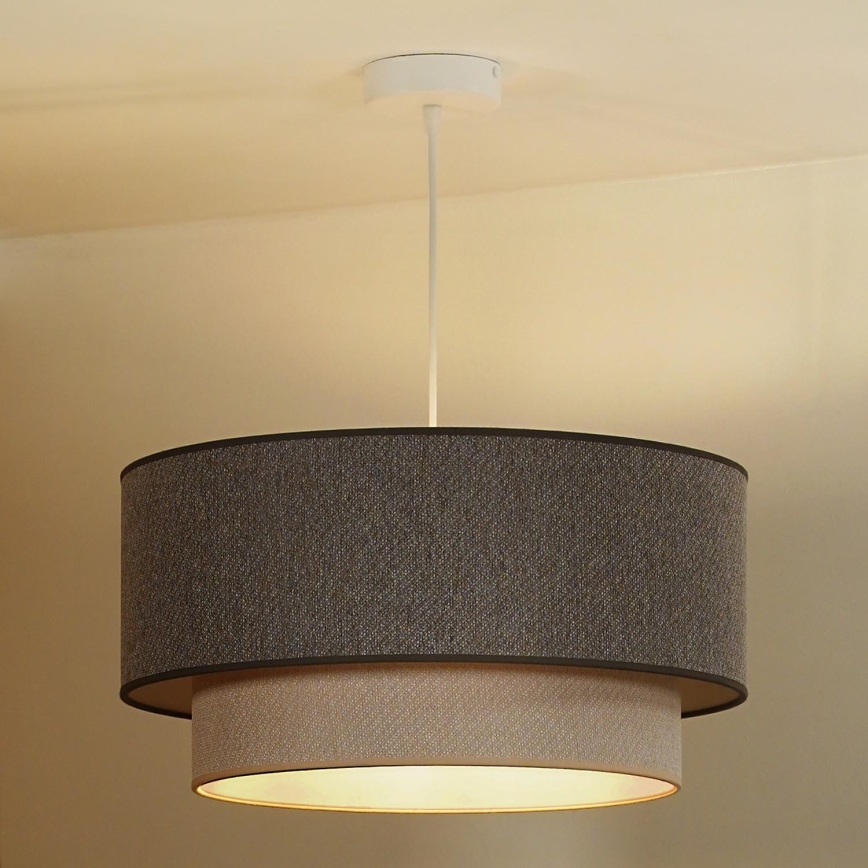 Duolla - Lestenec na vrvici BOHO ECO RECYCLING 1xE27/15W/230V pr. 45 cm rjava/krem barva