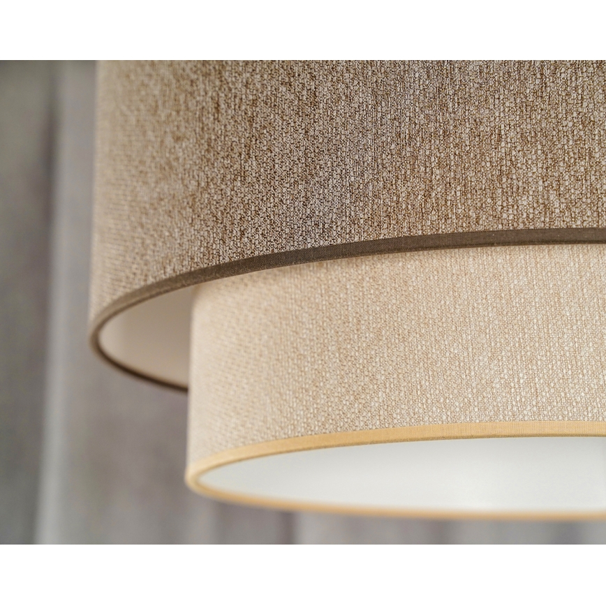 Duolla - Lestenec na vrvici BOHO ECO RECYCLING 1xE27/15W/230V pr. 45 cm rjava/krem barva