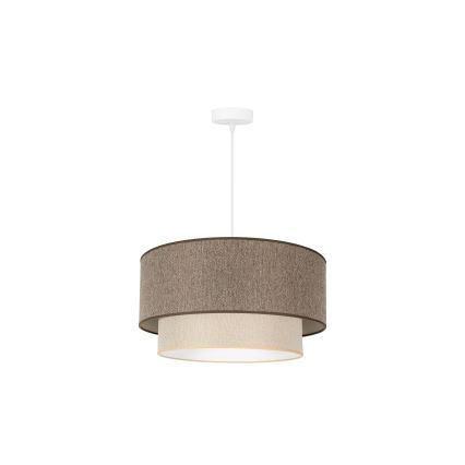 Duolla - Lestenec na vrvici BOHO ECO RECYCLING 1xE27/15W/230V pr. 45 cm rjava/krem barva