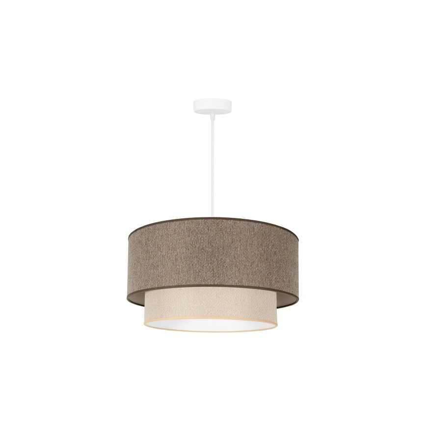 Duolla - Lestenec na vrvici BOHO ECO RECYCLING 1xE27/15W/230V pr. 45 cm rjava/krem barva