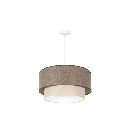 Duolla - Lestenec na vrvici BOHO ECO RECYCLING 1xE27/15W/230V pr. 45 cm rjava/krem barva