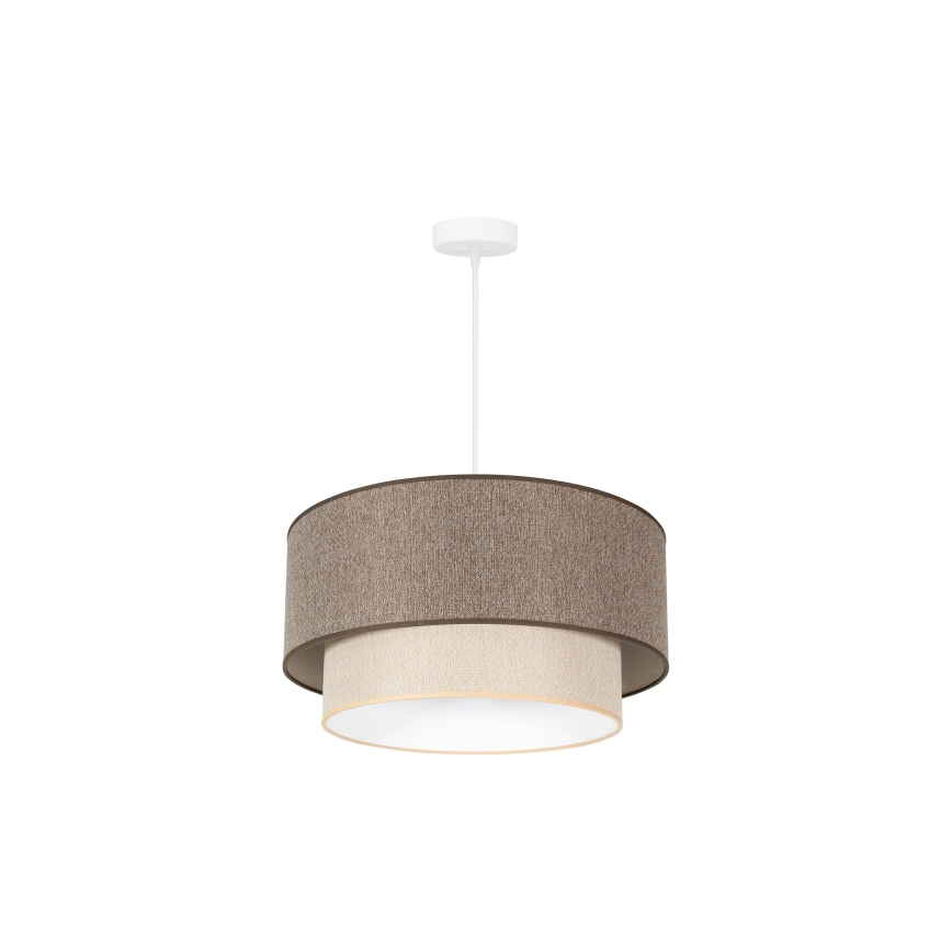 Duolla - Lestenec na vrvici BOHO ECO RECYCLING 1xE27/15W/230V pr. 45 cm rjava/krem barva