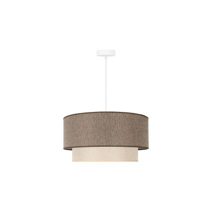Duolla - Lestenec na vrvici BOHO ECO RECYCLING 1xE27/15W/230V pr. 45 cm rjava/krem barva