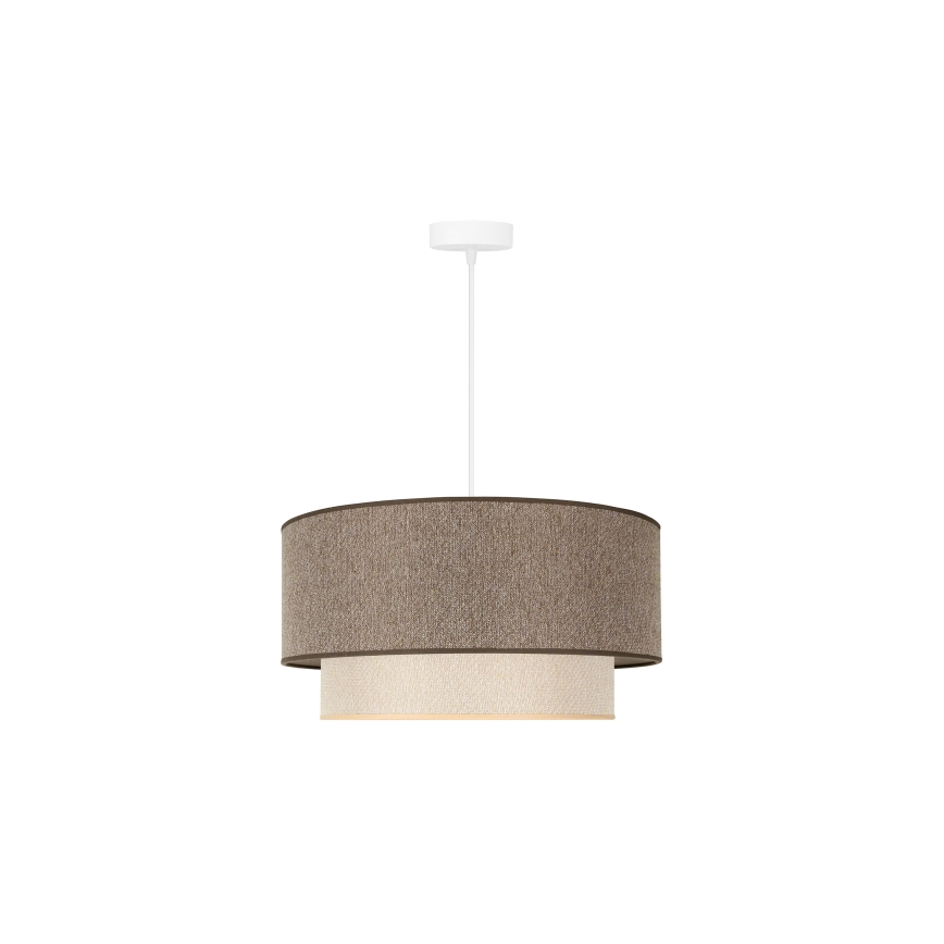 Duolla - Lestenec na vrvici BOHO ECO RECYCLING 1xE27/15W/230V pr. 45 cm rjava/krem barva