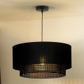 Duolla - Lestenec na vrvici BOHO RATTAN 1xE27/15W/230V pr. 45 cm črna