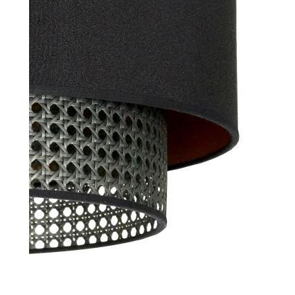 Duolla - Lestenec na vrvici BOHO RATTAN 1xE27/15W/230V pr. 45 cm črna
