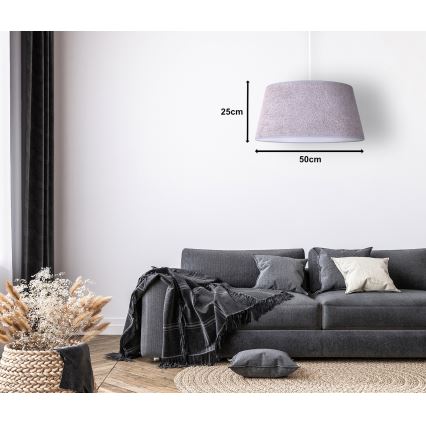 Duolla - Lestenec na vrvici BOUCLE 1xE27/15W/230V premer 50 cm siva