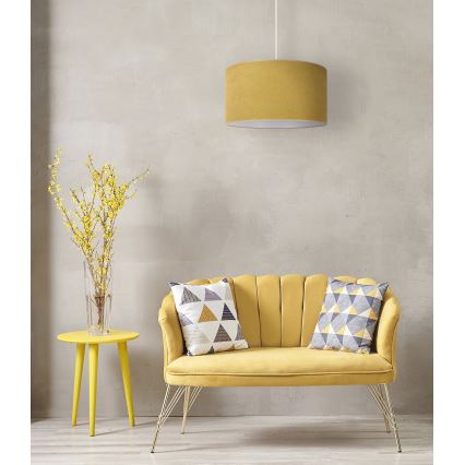 Duolla - Lestenec na vrvici BRISTOL 1xE27/15W/230V pr. 45 cm rumena/bela