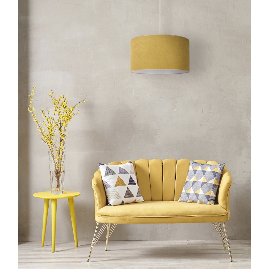 Duolla - Lestenec na vrvici BRISTOL 1xE27/15W/230V pr. 45 cm rumena/bela