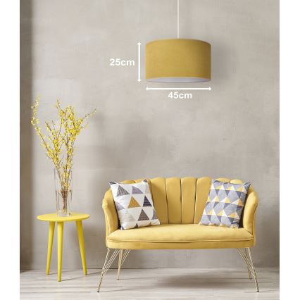 Duolla - Lestenec na vrvici BRISTOL 1xE27/15W/230V pr. 45 cm rumena/bela