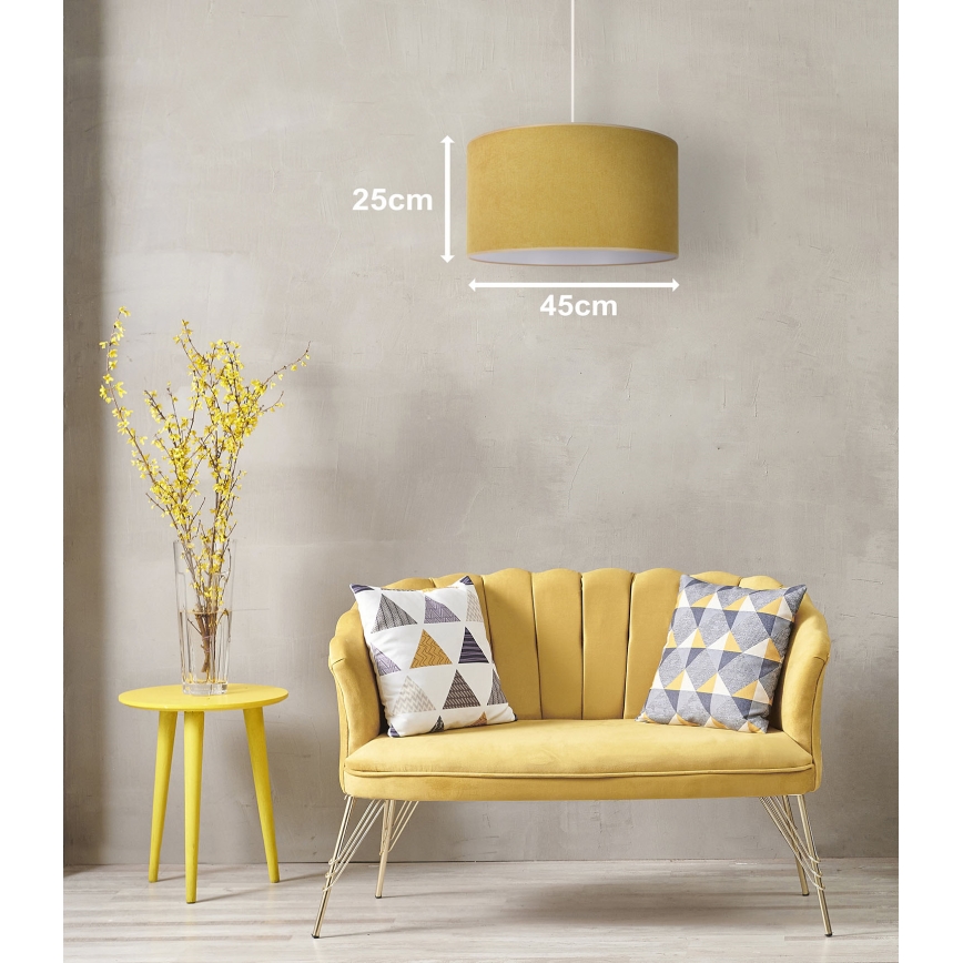 Duolla - Lestenec na vrvici BRISTOL 1xE27/15W/230V pr. 45 cm rumena/bela