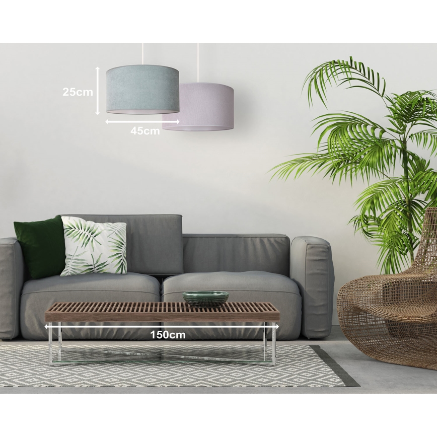 Duolla - Lestenec na vrvici BRISTOL 1xE27/15W/230V pr. 45 cm zelena/bela