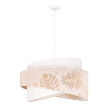 Duolla - Lestenec na vrvici BROOKLYN 1xE27/40W/230V pr. 50 cm bela/medenina