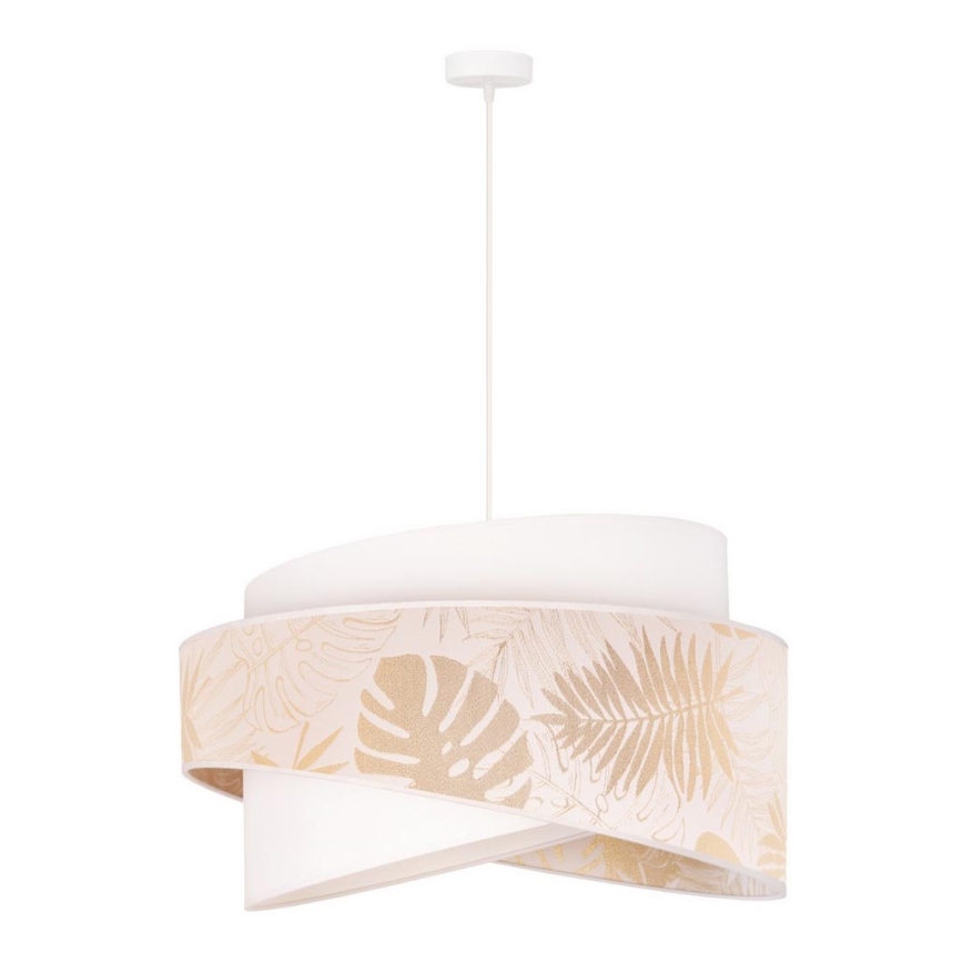 Duolla - Lestenec na vrvici BROOKLYN 1xE27/40W/230V pr. 50 cm bela/medenina