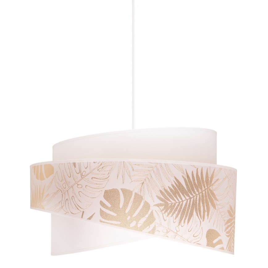 Duolla - Lestenec na vrvici BROOKLYN 1xE27/40W/230V pr. 50 cm bela/medenina