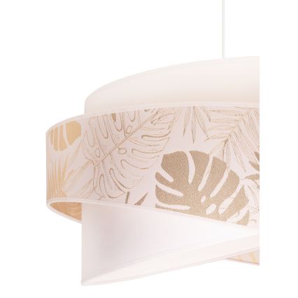 Duolla - Lestenec na vrvici BROOKLYN 1xE27/40W/230V pr. 50 cm bela/medenina