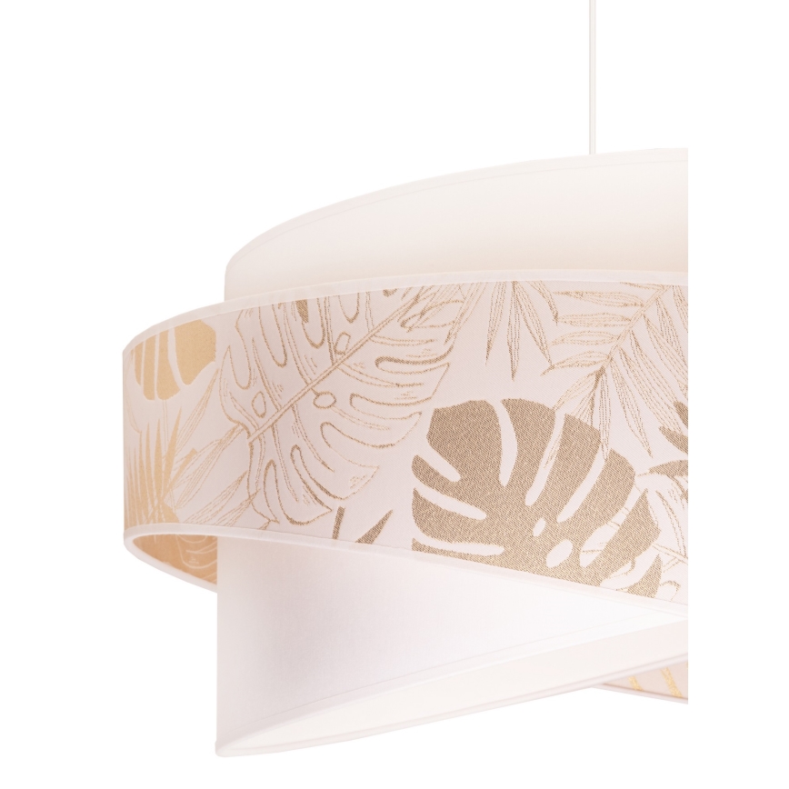 Duolla - Lestenec na vrvici BROOKLYN 1xE27/40W/230V pr. 50 cm bela/medenina