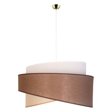 Duolla - Lestenec na vrvici BROOKLYN 1xE27/40W/230V pr. 50 cm rjava/bež/bela