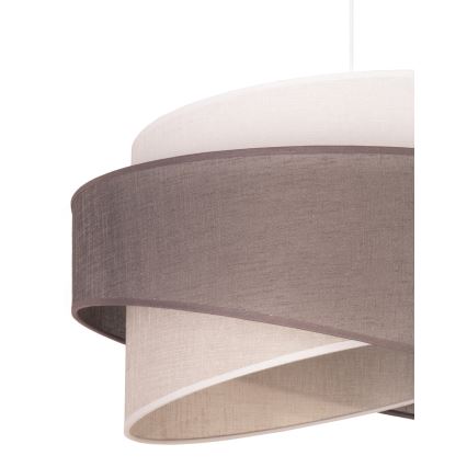 Duolla - Lestenec na vrvici BROOKLYN 1xE27/40W/230V pr. 50 cm siva/bež/bela