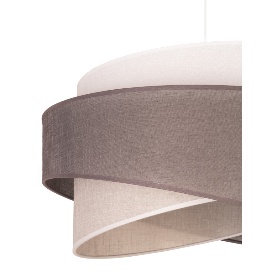 Duolla - Lestenec na vrvici BROOKLYN 1xE27/40W/230V pr. 50 cm siva/bež/bela