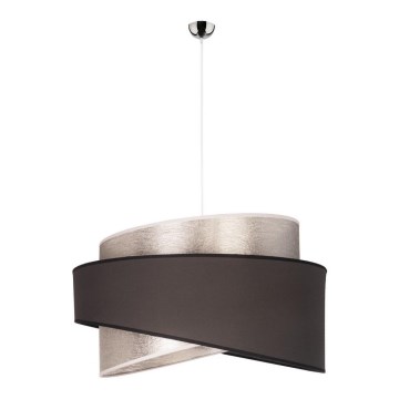 Duolla - Lestenec na vrvici BROOKLYN 1xE27/40W/230V pr. 50 cm srebrna/črna