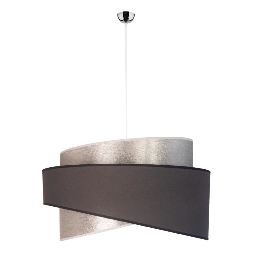 Duolla - Lestenec na vrvici BROOKLYN 1xE27/40W/230V pr. 50 cm srebrna/črna