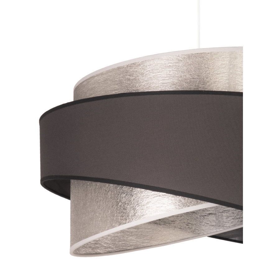 Duolla - Lestenec na vrvici BROOKLYN 1xE27/40W/230V pr. 50 cm srebrna/črna