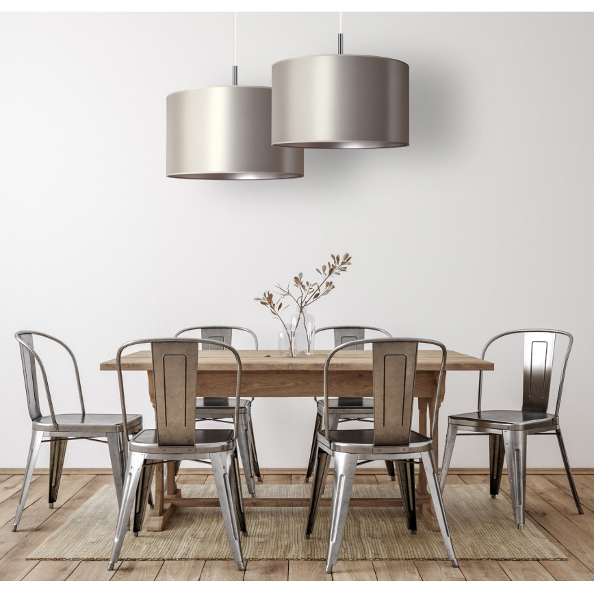 Duolla - Lestenec na vrvici CANNES 1xE27/15W/230V premer 50 cm srebrna