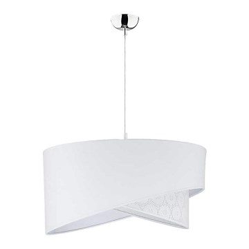 Duolla - Lestenec na vrvici CELLO 1xE27/40W/230V pr. 45 cm bela/čipka
