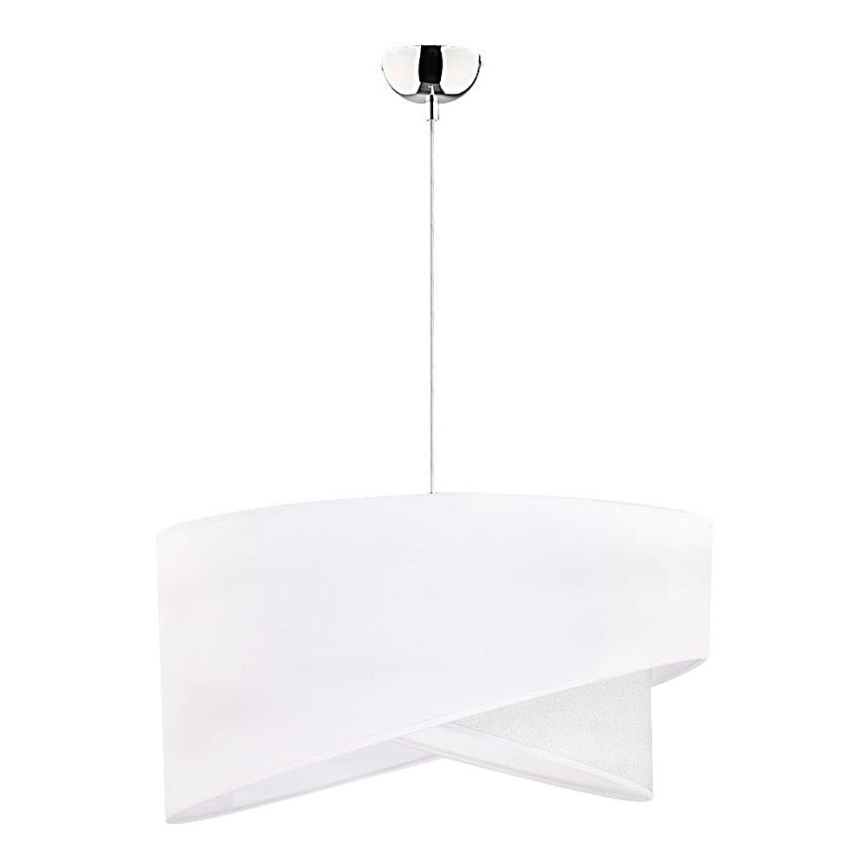Duolla - Lestenec na vrvici CELLO 1xE27/40W/230V pr. 45 cm bela/srebrna