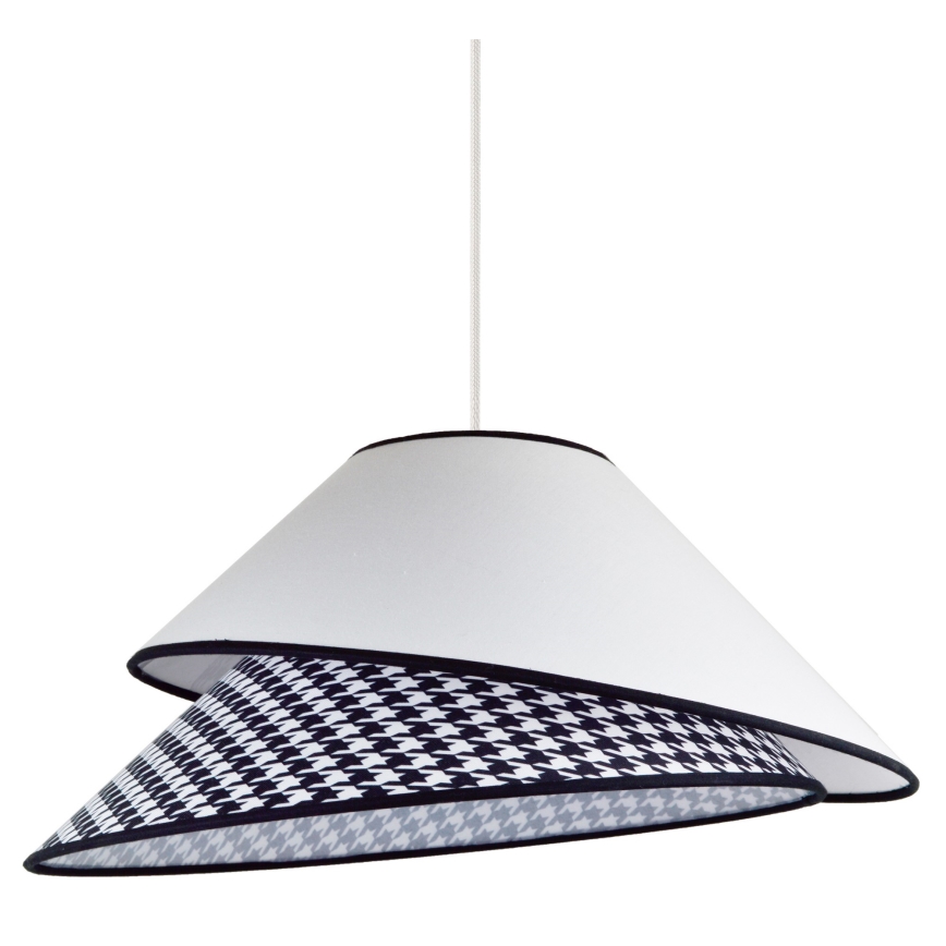 Duolla - Lestenec na vrvici COCO 1xE27/40W/230V pr. 50 cm bela/črna