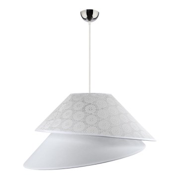 Duolla - Lestenec na vrvici COCO 1xE27/40W/230V pr. 50 cm bela