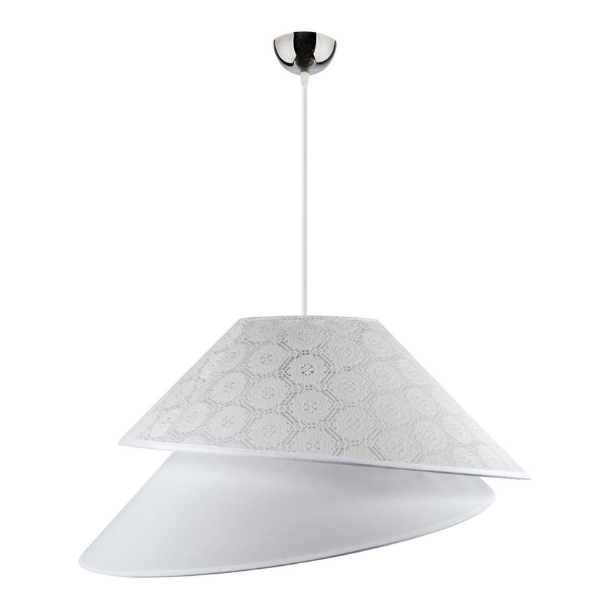 Duolla - Lestenec na vrvici COCO 1xE27/40W/230V pr. 50 cm bela