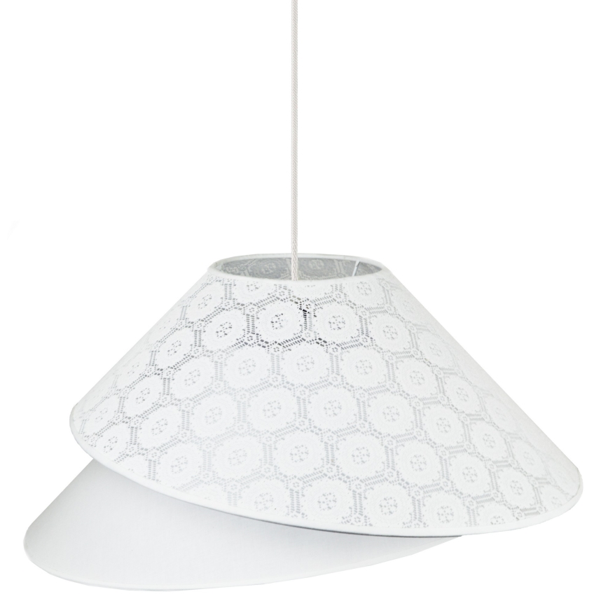 Duolla - Lestenec na vrvici COCO 1xE27/40W/230V pr. 50 cm bela