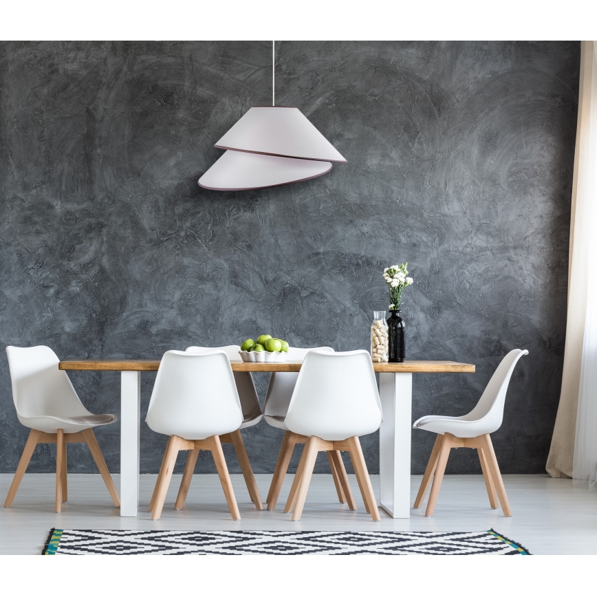Duolla - Lestenec na vrvici COCO 1xE27/40W/230V pr. 50 cm bela