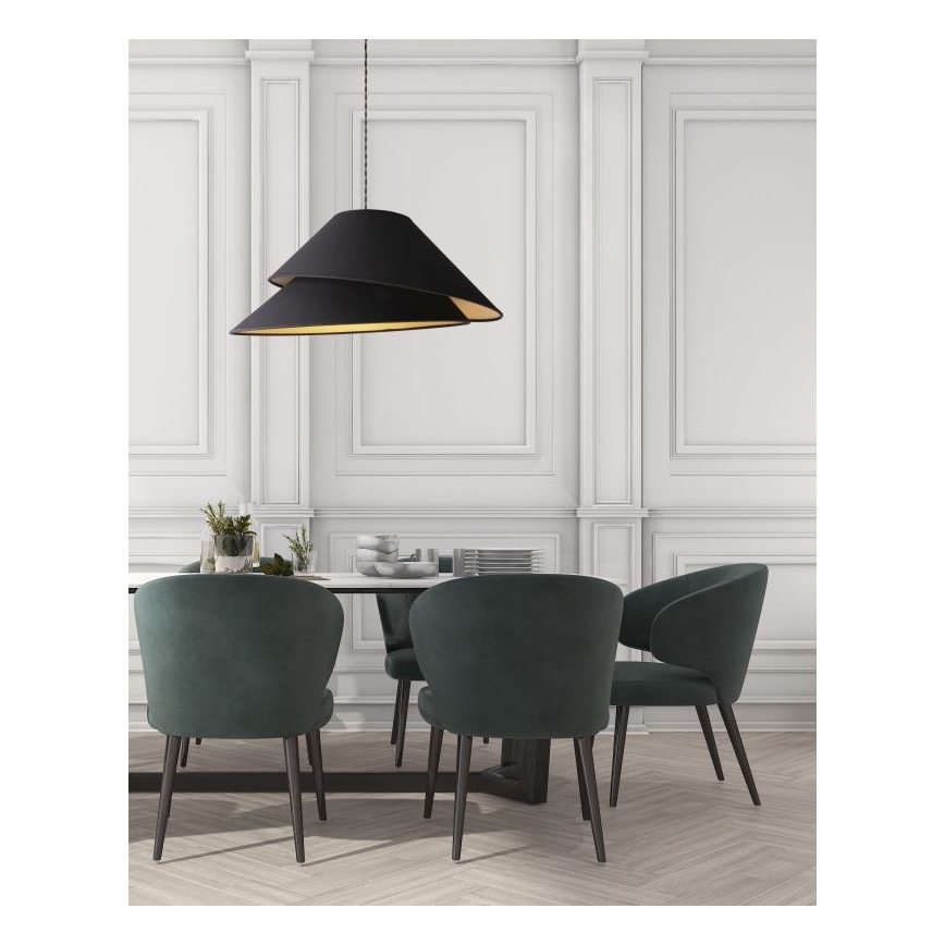 Duolla - Lestenec na vrvici COCO 1xE27/40W/230V pr. 50 cm črna