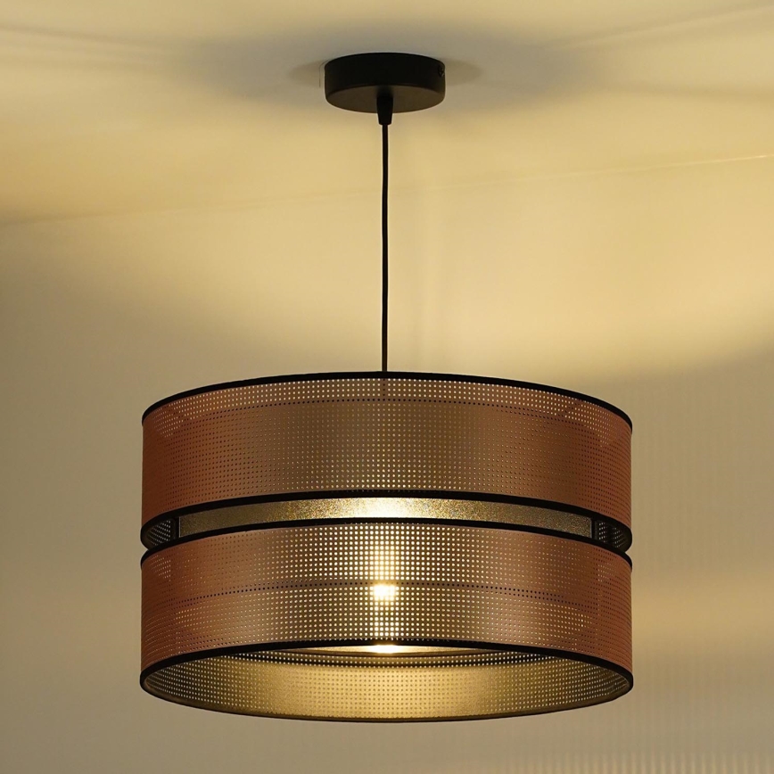 Duolla - Lestenec na vrvici COPPER SHINY 1xE27/15W/230V pr. 40 cm baker/črna