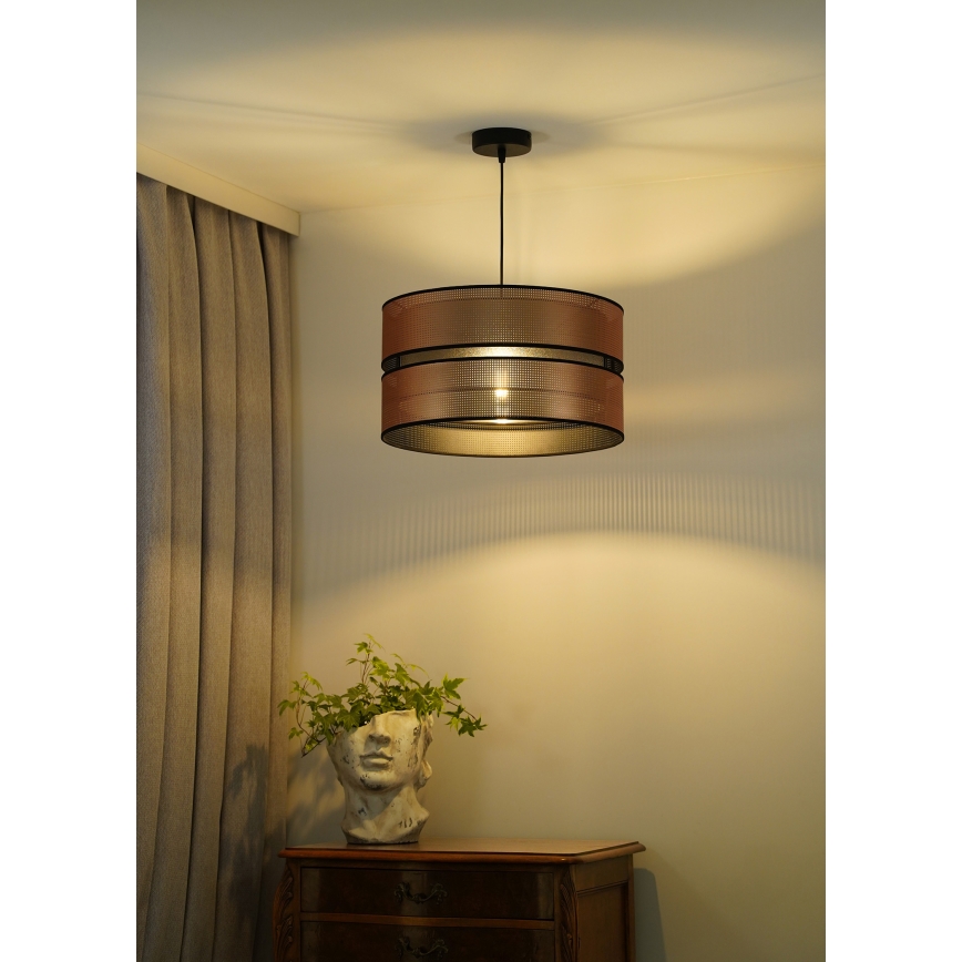 Duolla - Lestenec na vrvici COPPER SHINY 1xE27/15W/230V pr. 40 cm baker/črna