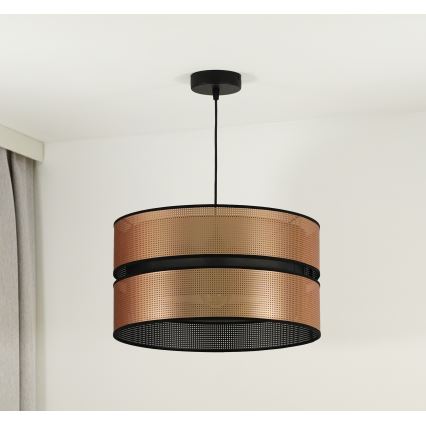 Duolla - Lestenec na vrvici COPPER SHINY 1xE27/15W/230V pr. 40 cm baker/črna