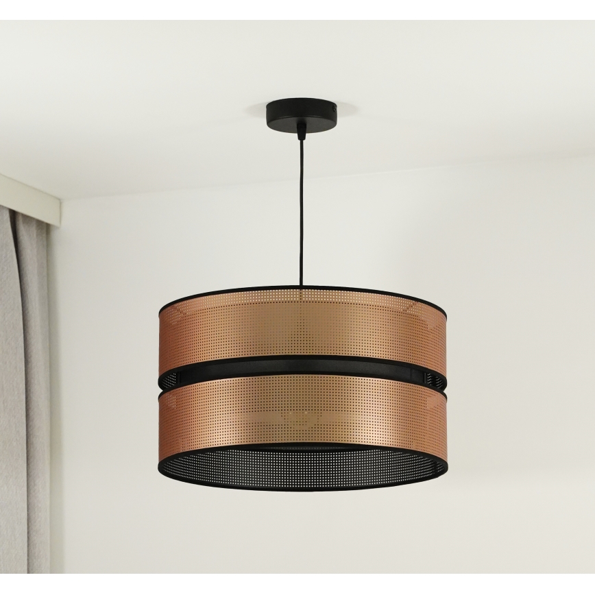 Duolla - Lestenec na vrvici COPPER SHINY 1xE27/15W/230V pr. 40 cm baker/črna