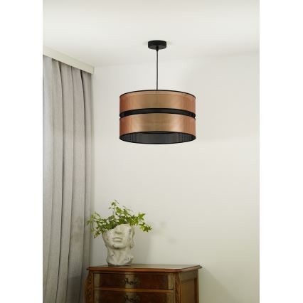 Duolla - Lestenec na vrvici COPPER SHINY 1xE27/15W/230V pr. 40 cm baker/črna