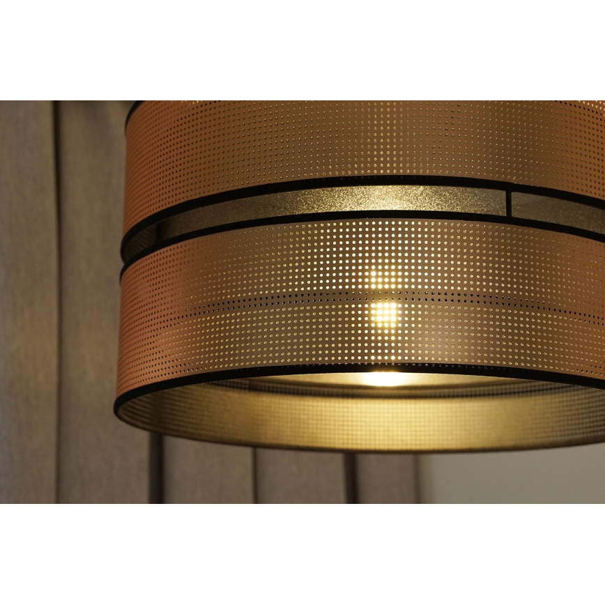 Duolla - Lestenec na vrvici COPPER SHINY 1xE27/15W/230V pr. 40 cm baker/črna
