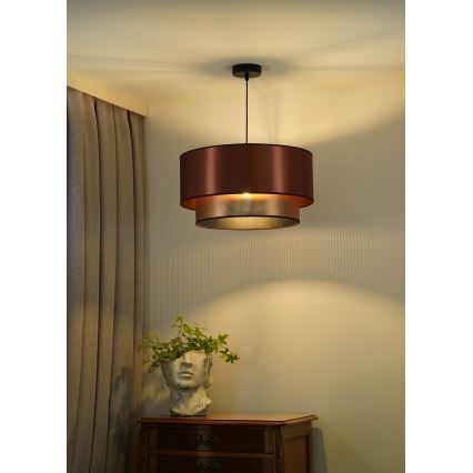Duolla - Lestenec na vrvici COPPER SHINY 1xE27/15W/230V pr. 45 cm baker
