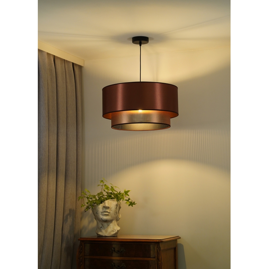 Duolla - Lestenec na vrvici COPPER SHINY 1xE27/15W/230V pr. 45 cm baker