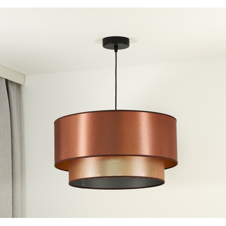 Duolla - Lestenec na vrvici COPPER SHINY 1xE27/15W/230V pr. 45 cm baker