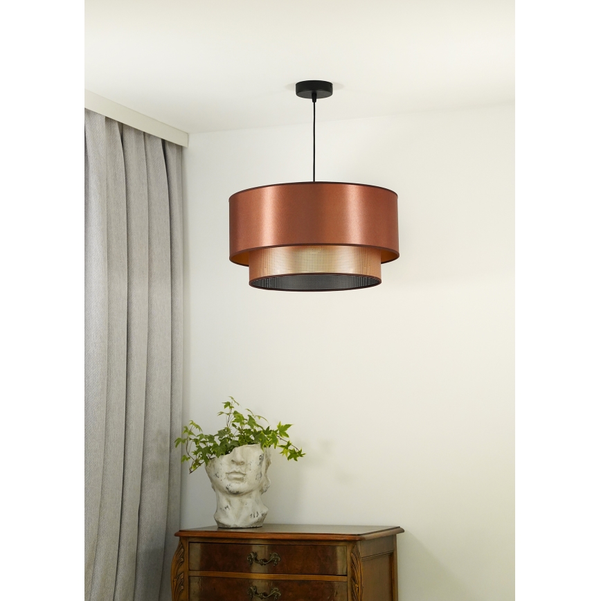 Duolla - Lestenec na vrvici COPPER SHINY 1xE27/15W/230V pr. 45 cm baker