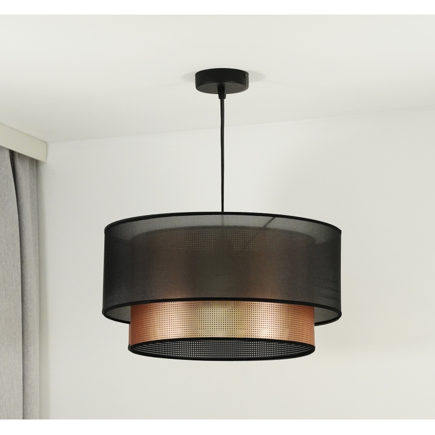Duolla - Lestenec na vrvici COPPER SHINY 1xE27/15W/230V pr. 45 cm rjava/baker