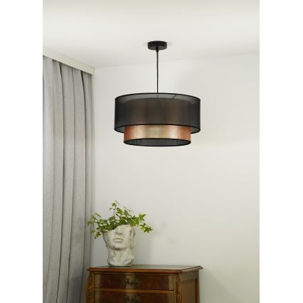Duolla - Lestenec na vrvici COPPER SHINY 1xE27/15W/230V pr. 45 cm rjava/baker